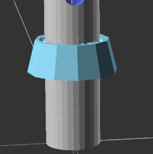 chanter with blue skirt attached
