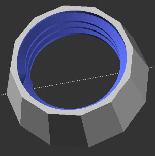 A 12-sided tapered threaded nut, more or less