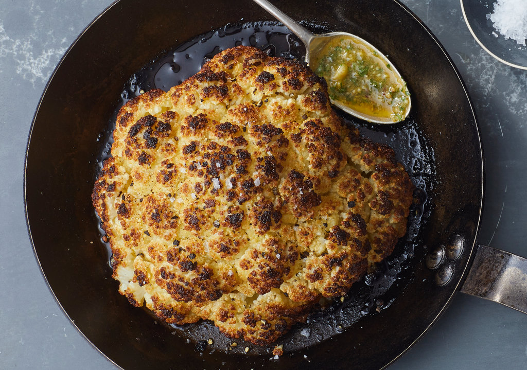 Photo of Whole Roasted Cauliflower with Almond-Herb Sauce